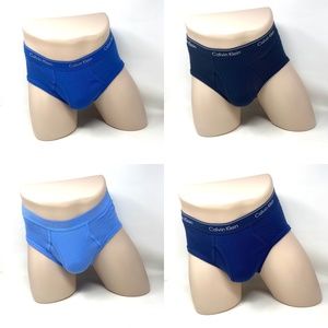 Calvin Klein Menβs Underwear 4 Pack Cotton Classic Fit Brief Slip Blue NB4000941